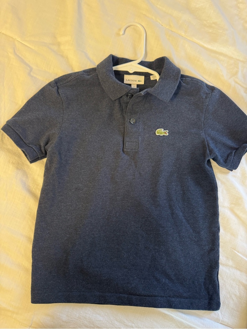 Lacoste Kids Blue Short Sleeve Polo with Crocodile Logo